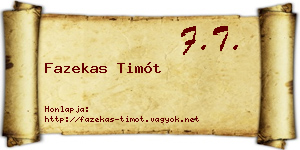 Fazekas Timót névjegykártya